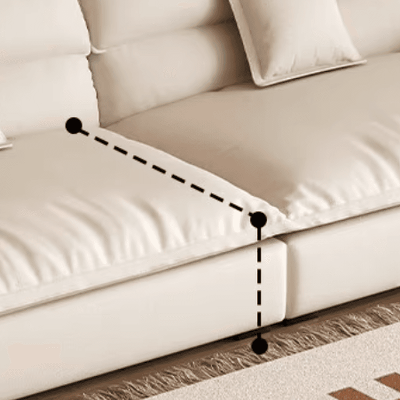 Modern Solid Color Scratch-defiant Standard Sofa in Light Gray/Taupe/Citrus Color, 3-seater with 2 Pillows thumbnail 14