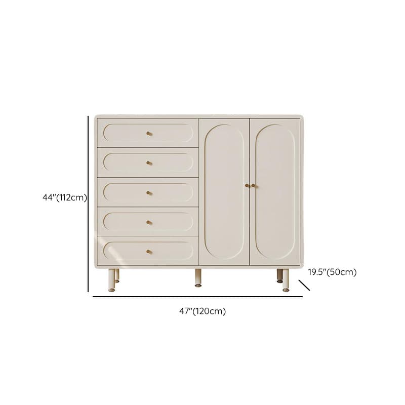 Chalk Casual Composite Wood Combo Dresser with 5/4 Drawers, Hutch, 3 Interior Shelves, Horizontal Orientation thumbnail 9