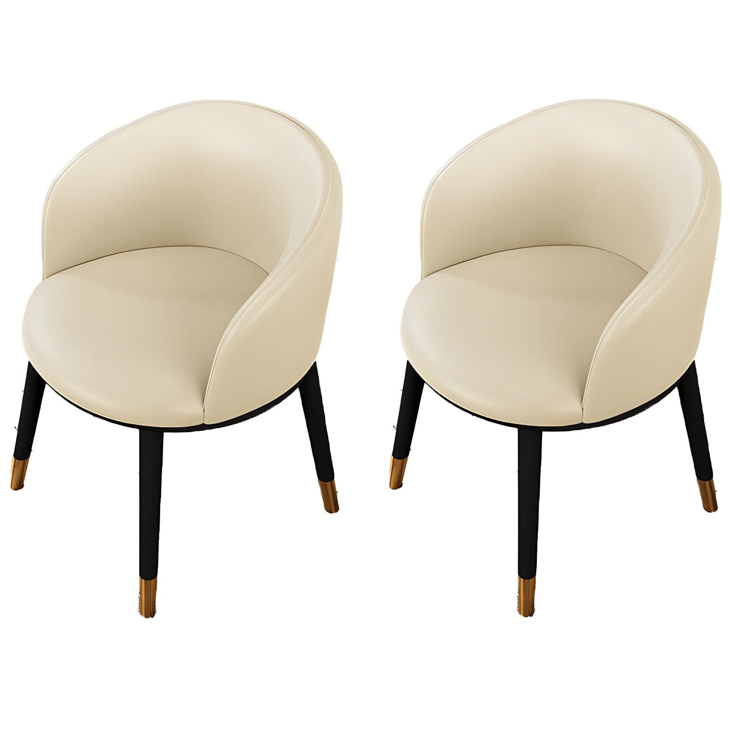 Contemporary Leather Home Arm Chair Solid Back Matte Finish Dining Chair thumbnail 14