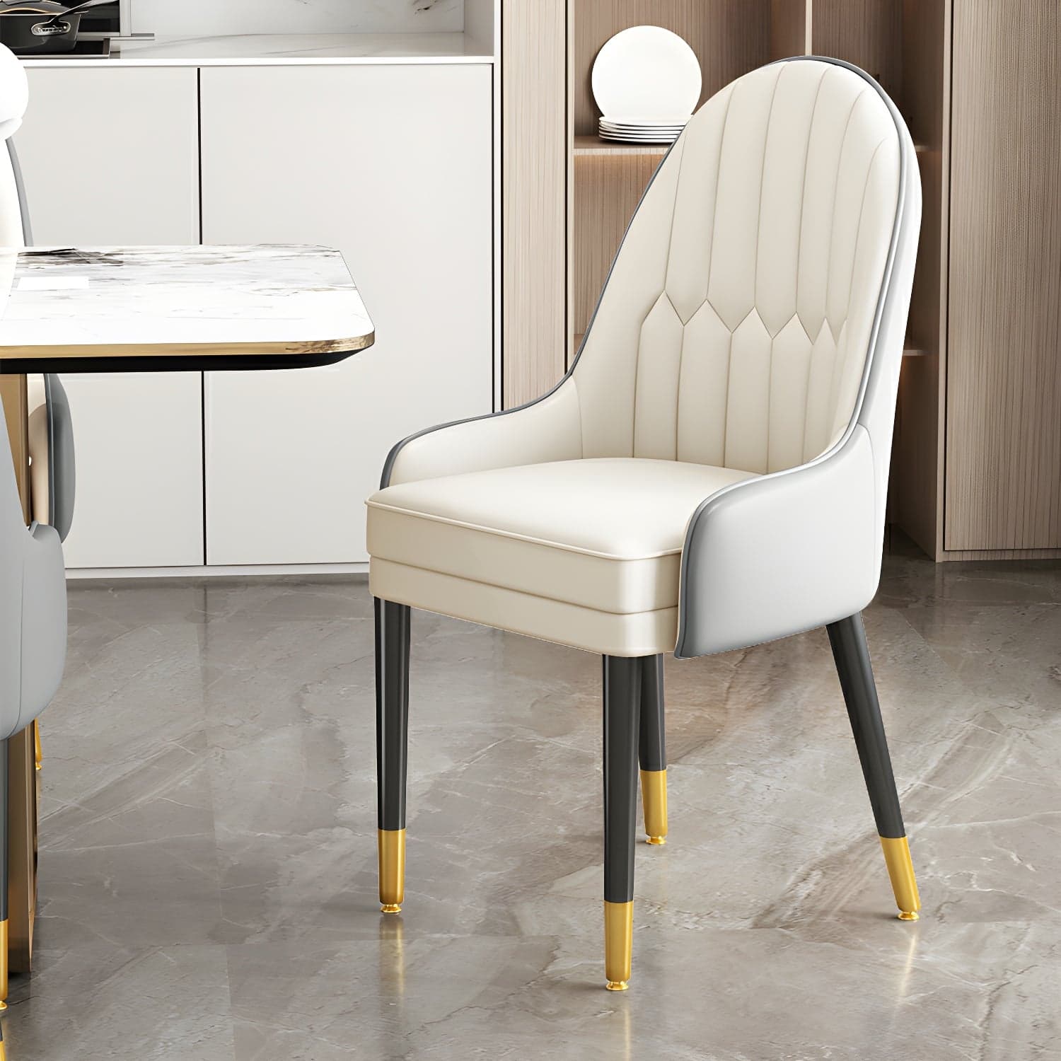 Dining Room Armless Dining Chair Parsons Faux Leather Dining Chair thumbnail 8