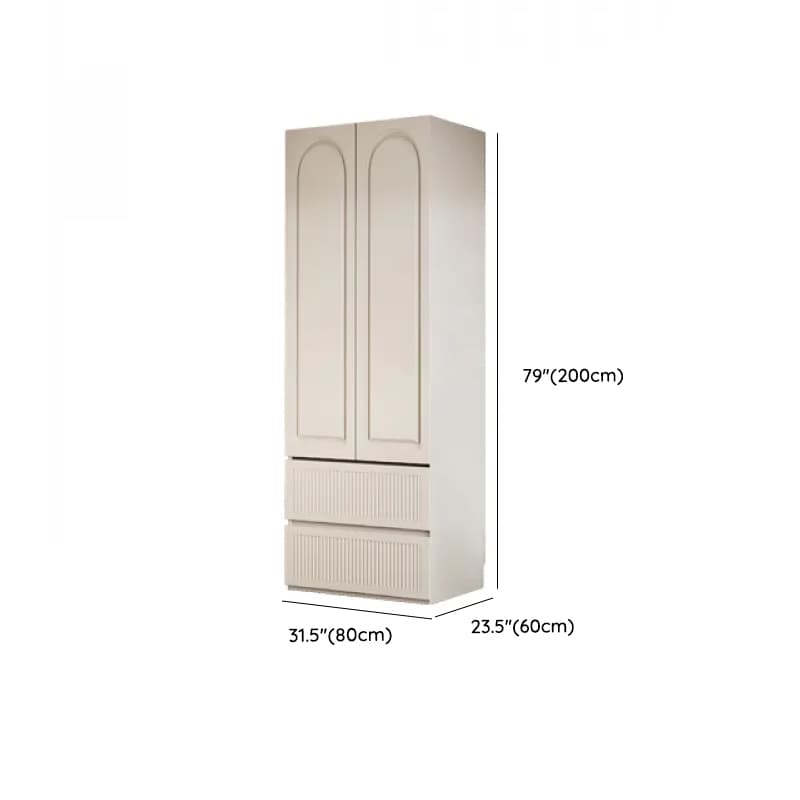 White Minimalist Manufactured Wood Independent Wardrobe Closet with Soft Close Drawer, Soft Close Door, and Interior Shelves thumbnail 20