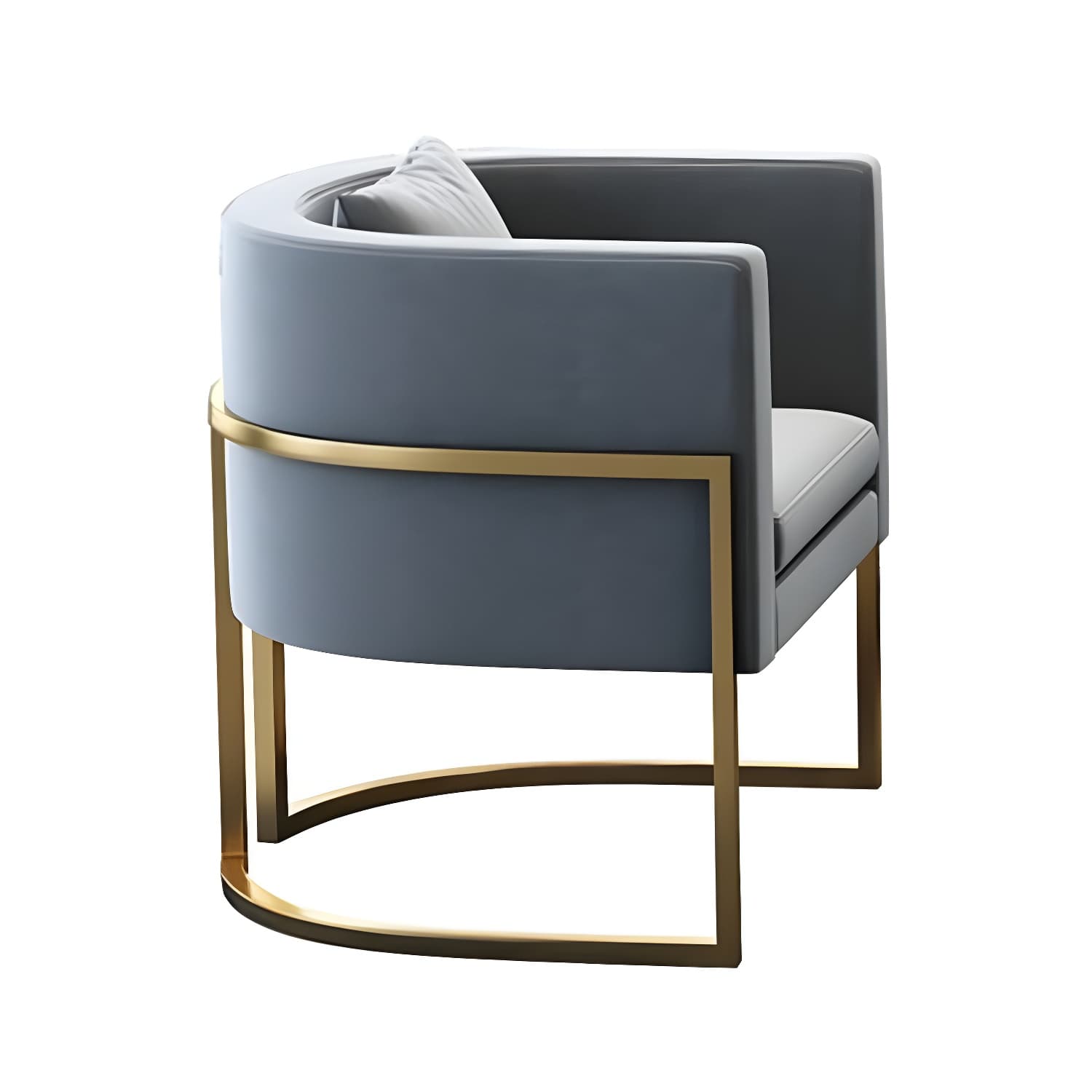 Parsons Arm Chair Leather Indoor Dining Chair with Gold Frame thumbnail 5