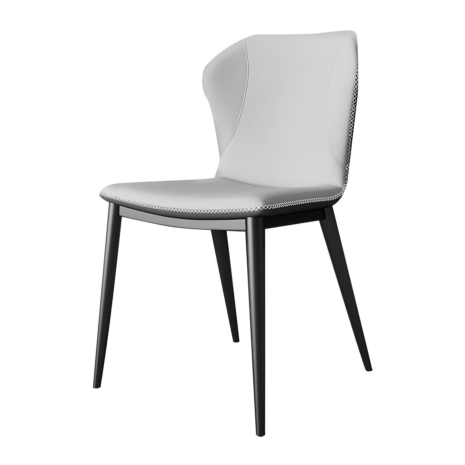 Modern Leather Home Side Chair Wingback Matte Finish Dining Chair thumbnail 11