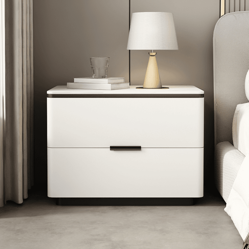 Organic Modern Nightstand With Drawer Organization Featuring 2 Drawers and Stone Countertop thumbnail 10