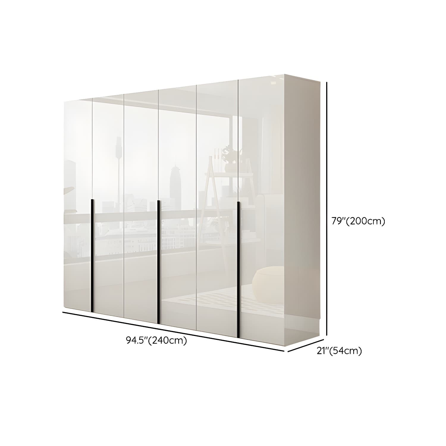 Modern White Wood Wardrobe Armoire - Drawers and Shelves Included - image 18