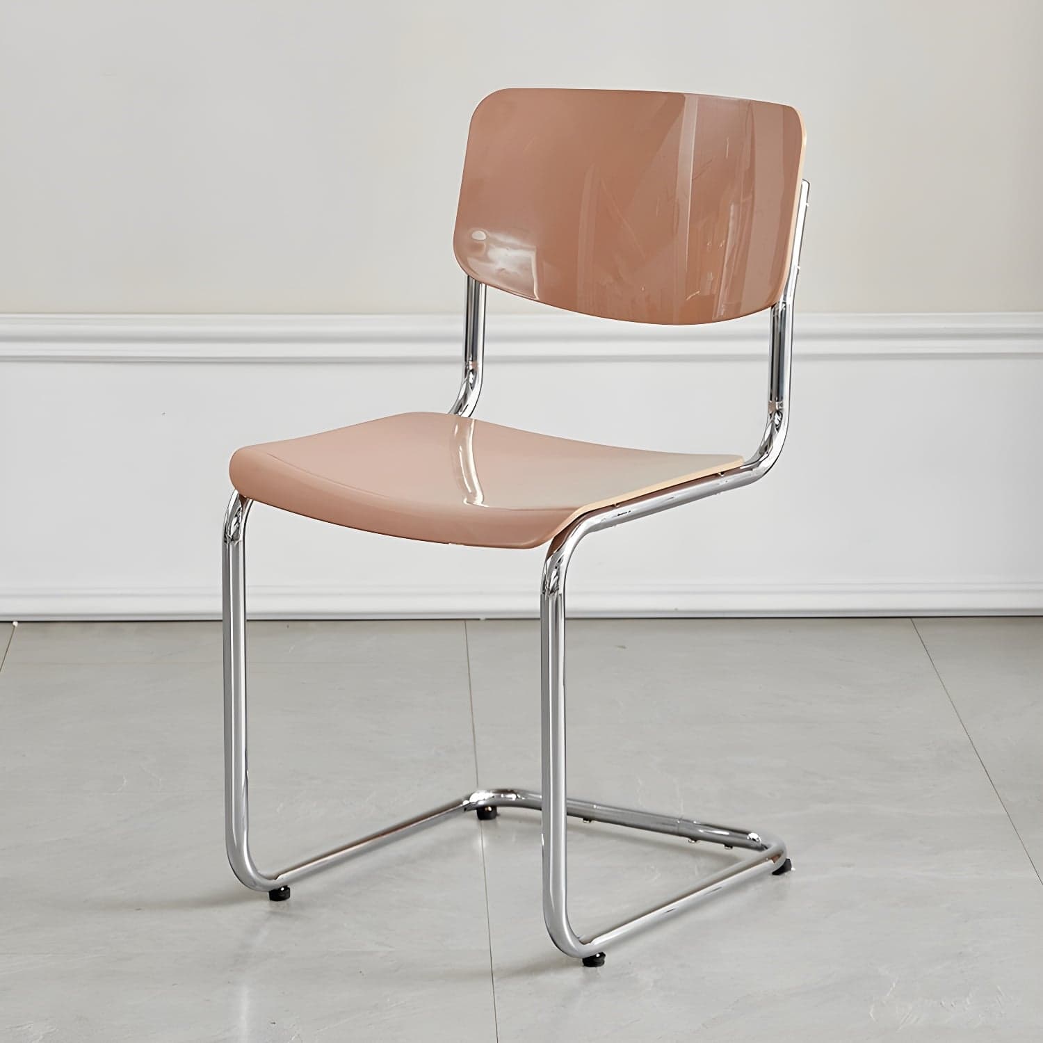 Modern Plastic & Acrylic Side Chair with Low Back and Open Back Style - Silver Leg Color thumbnail 6