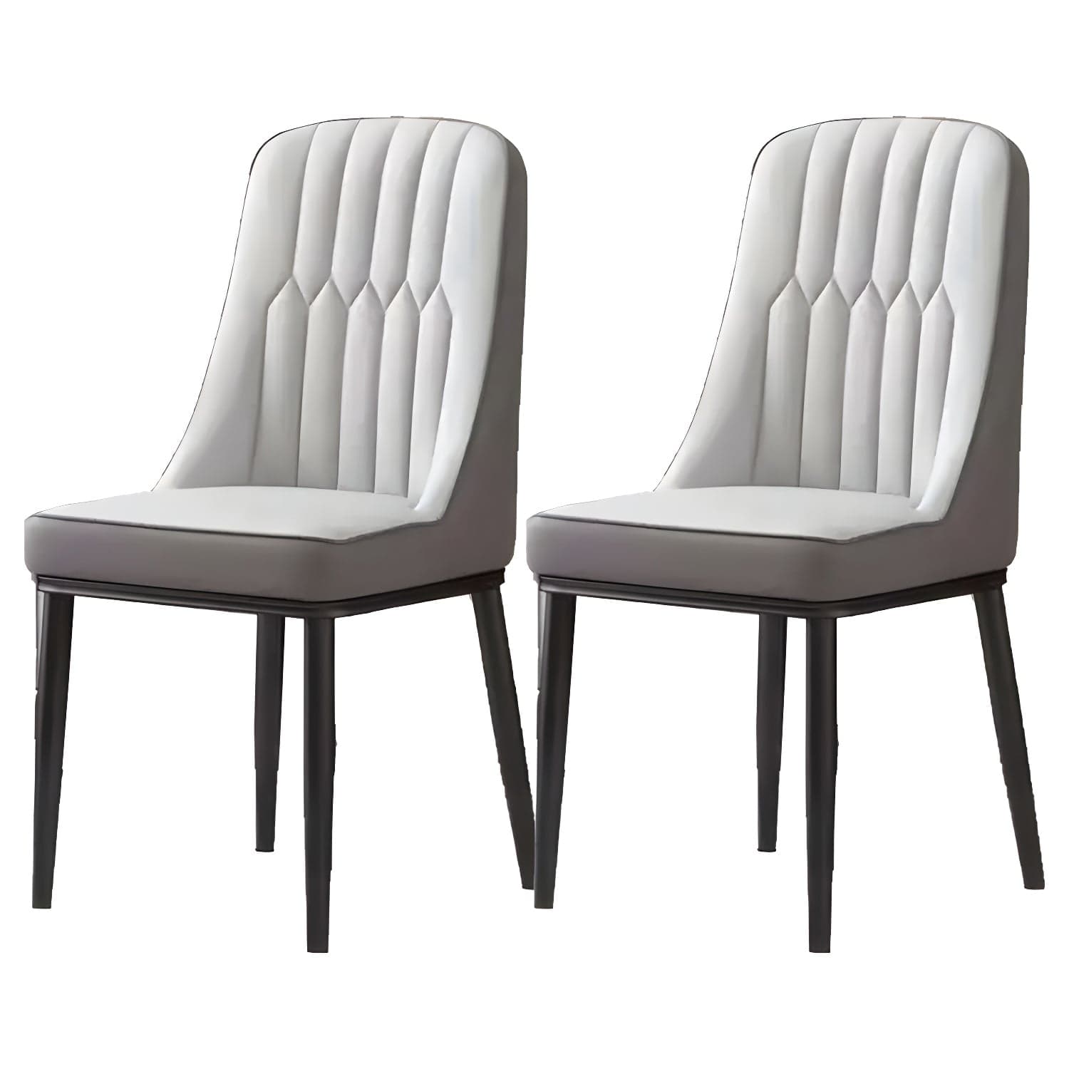 Glam Parsons Dining Side Chair Leather Indoor Dining Chair with Metal Legs thumbnail 5