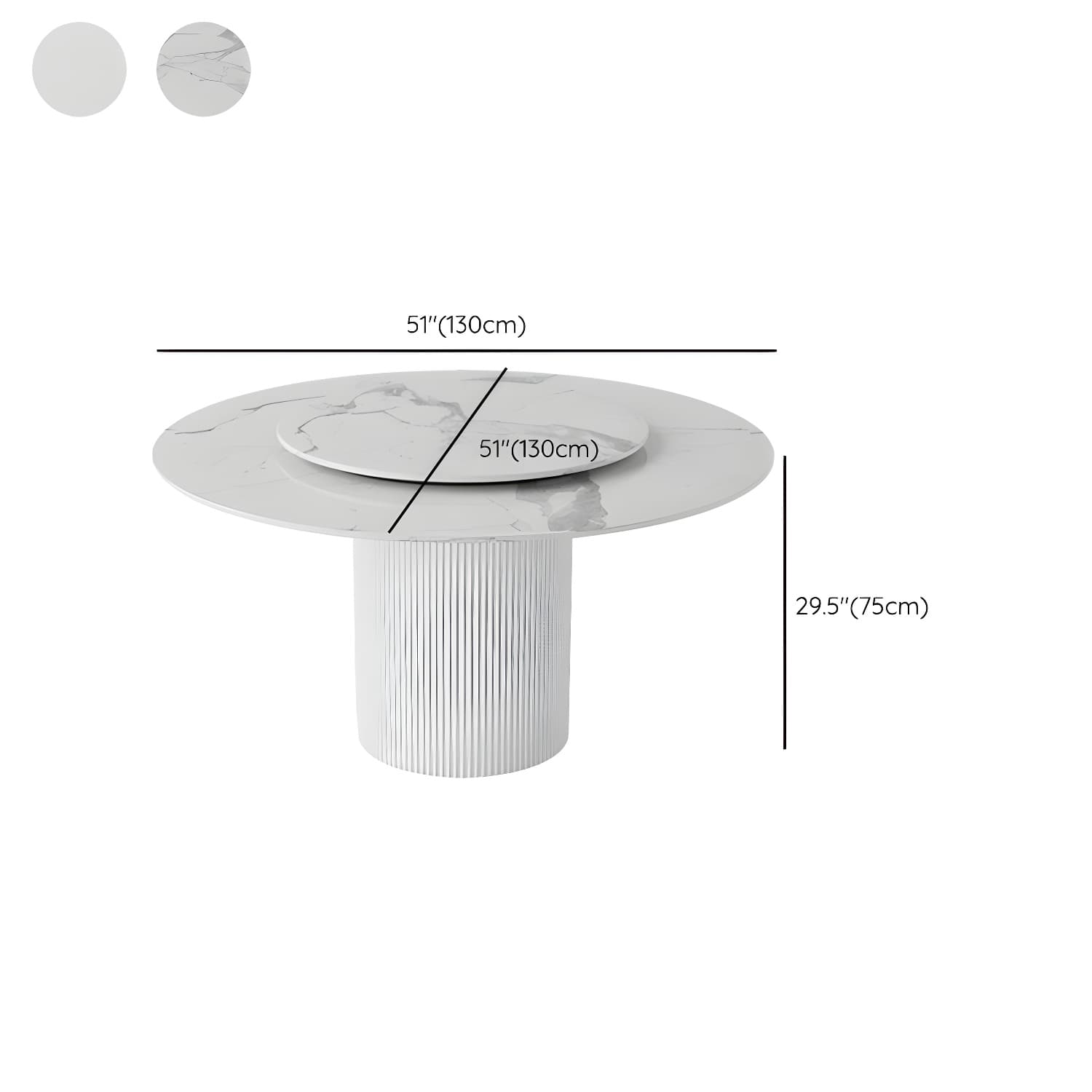 Modern 1/4/5/7 Pieces Dining Set Round Stone Dining Table for Kitchen thumbnail 19