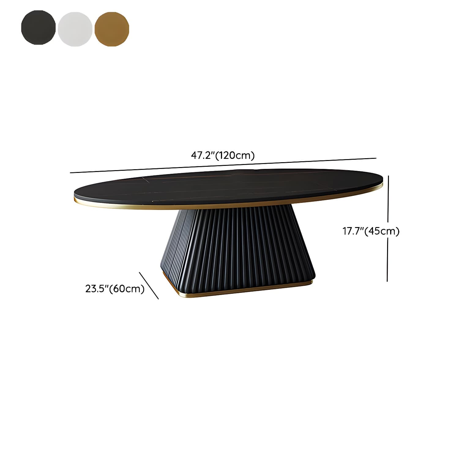 Glam Single Coffee Table Oval Pedestal Coffee Cocktail Table thumbnail 23
