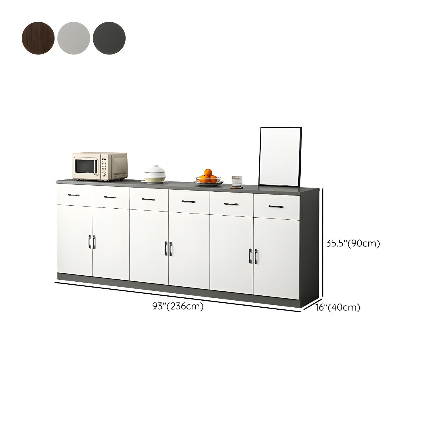 Modern Wood Sideboard Credenza with Drawers and Cabinets - Functional Storage Solution thumbnail 23