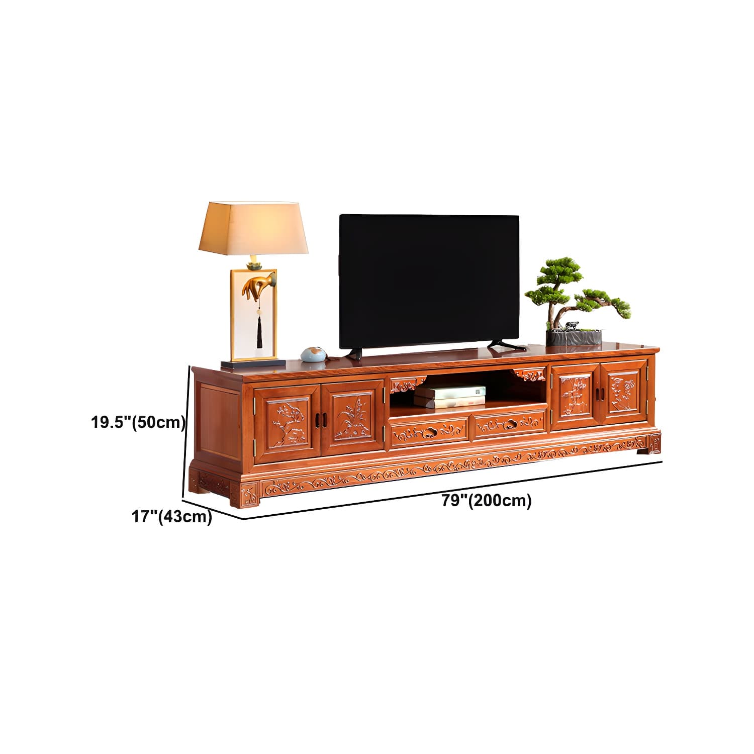Wooden TV Cabinet Classical Storage TV Stand for Living Room thumbnail 16