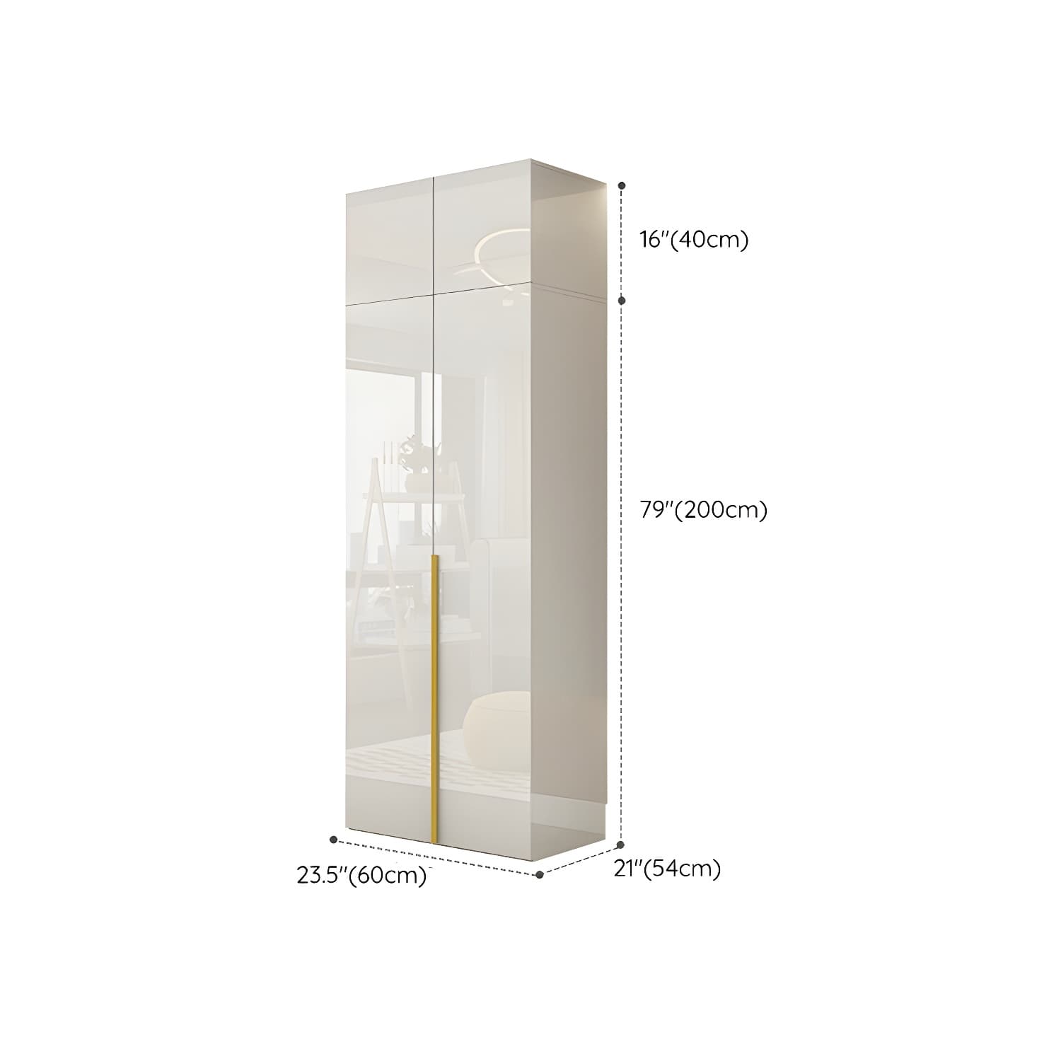 White Modern Style Wardrobe Cabinet Engineered Wood with Garment Rod thumbnail 22