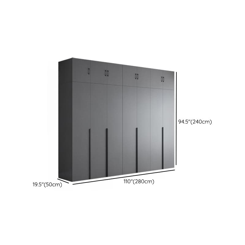 Trendy Dove Grey Wooden Wardrobe with Interior Shelves, Soft Close Door & Hanging Rod thumbnail 35