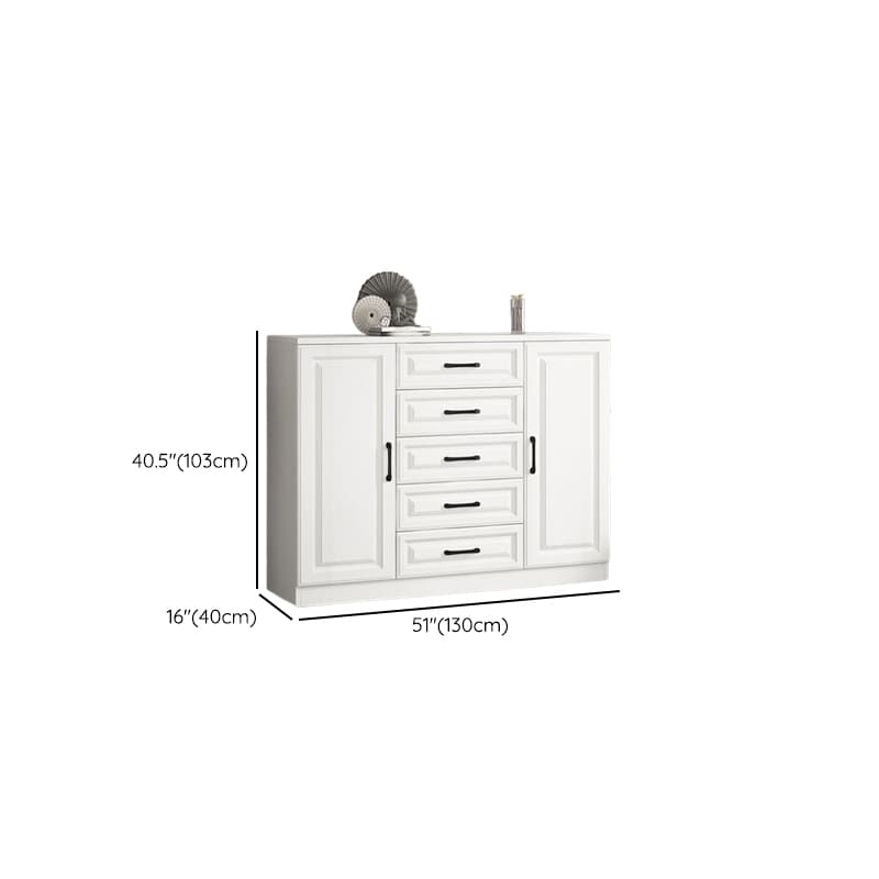 Modern Standalone Timber Utility Cabinet with Storage Drawer and Pull Bars in White thumbnail 15