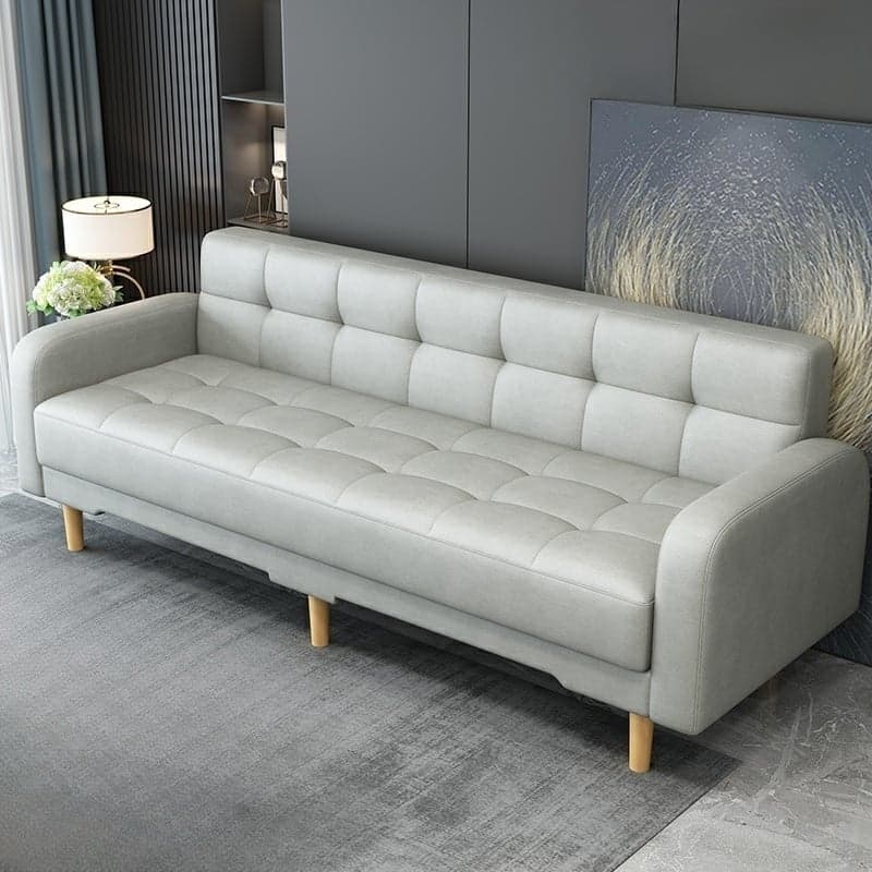 Square Arm Foldable Convertible Sofa with Biscuit Back for Living Spaces thumbnail 8