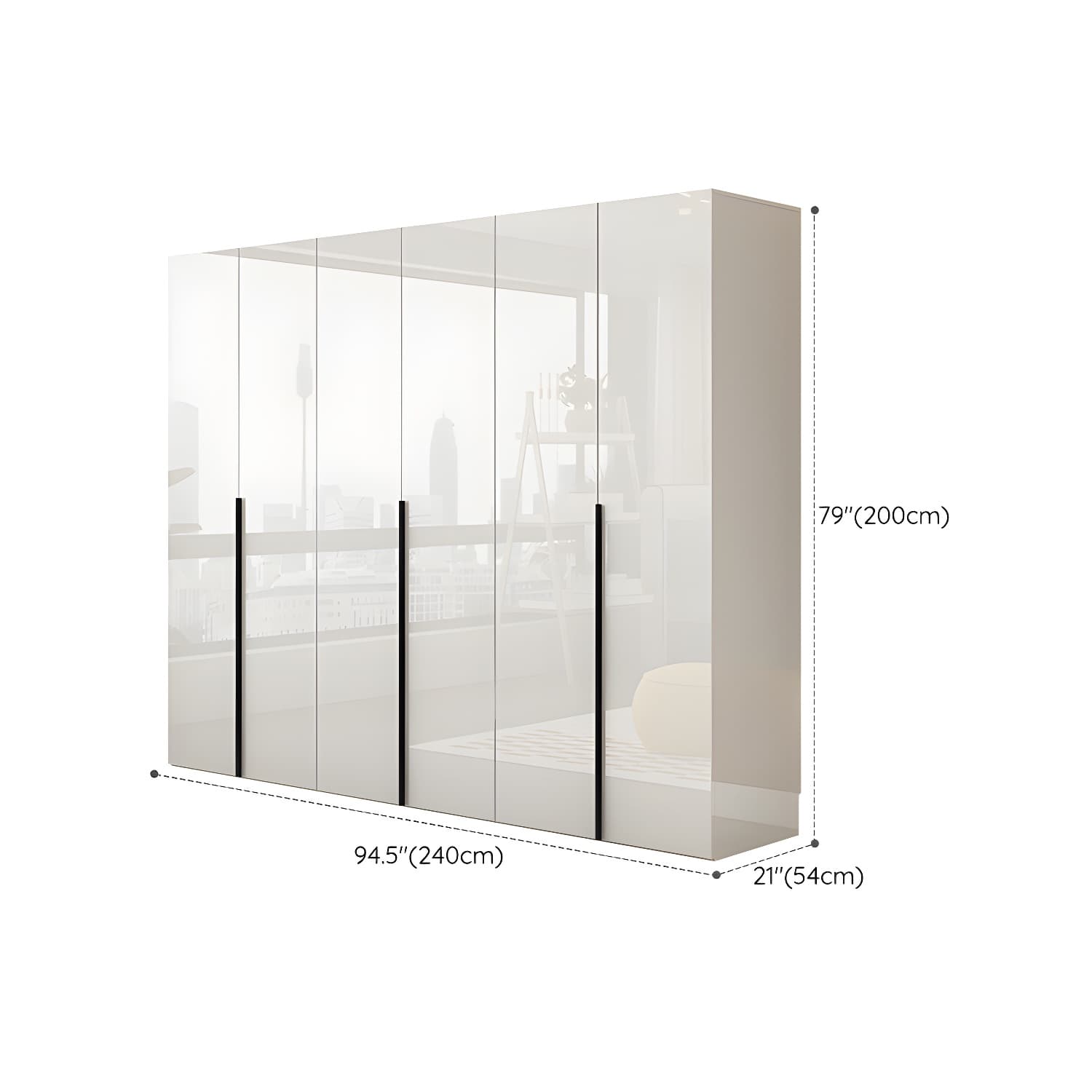 Solid Wood White Wardrobe Armoire with Drawers, Clothing Rod, and Shelves thumbnail 18