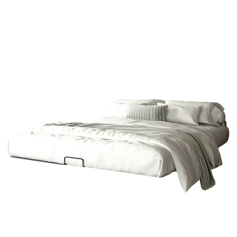 Modern Iron Open-Frame Bed with Solid Color, Metal Slats, and Legs Included thumbnail 6