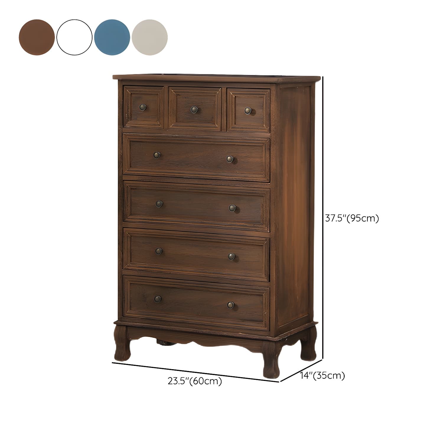 13.65/13.45 Inch Width Storage Chest American Traditional Storage Chest Dresser - image 21