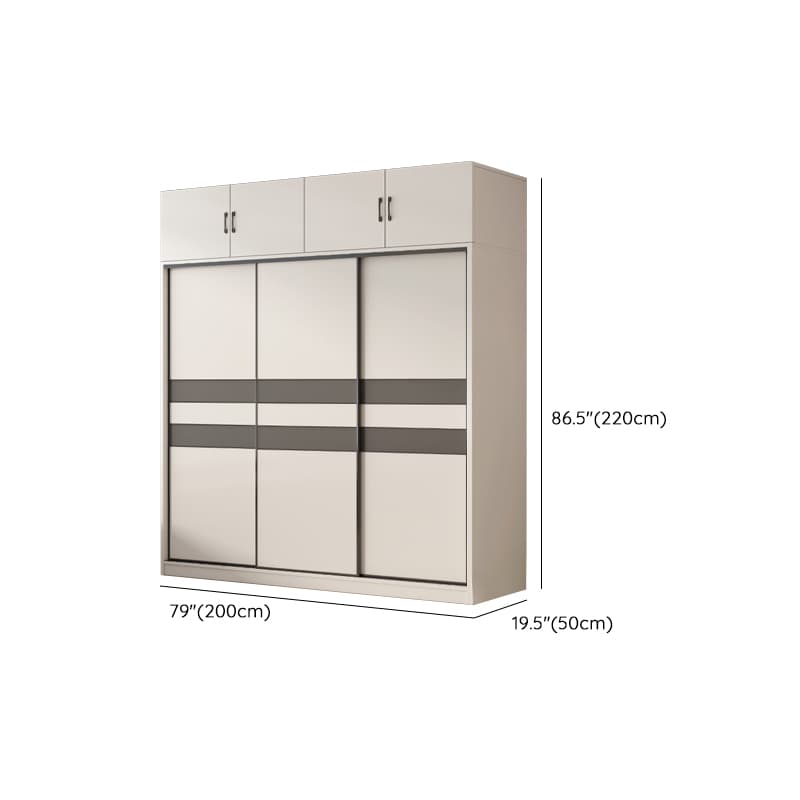 Chalk Nordic Timber Wardrobe with 3 Drawers, Self-supporting Design, Soft Close Door, and Clothing Rod thumbnail 23