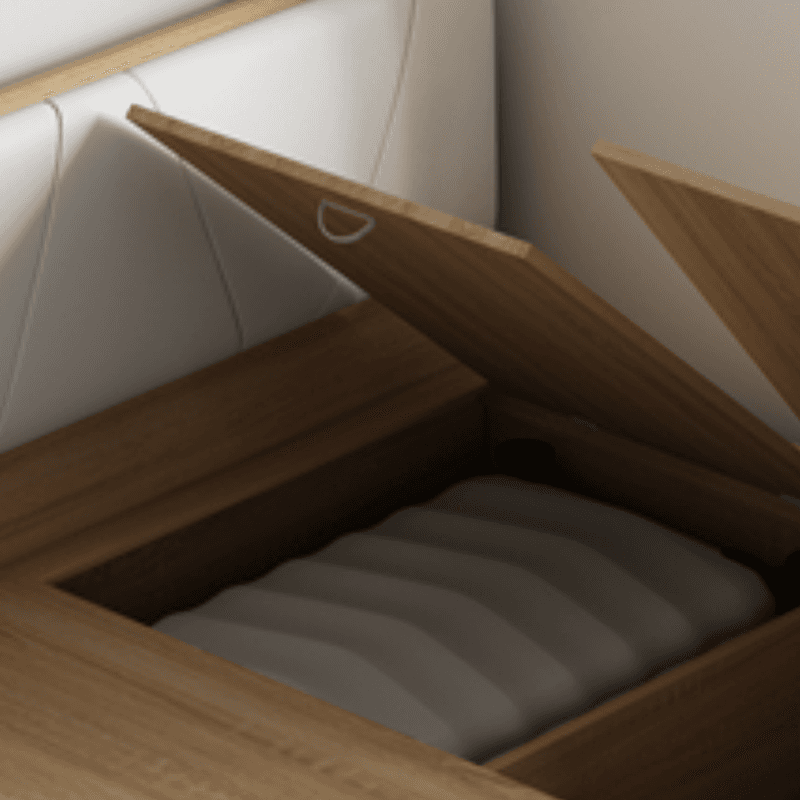 Natural Color Solid Color Storage Included with 4 Storage Boxes for Bedroom thumbnail 2