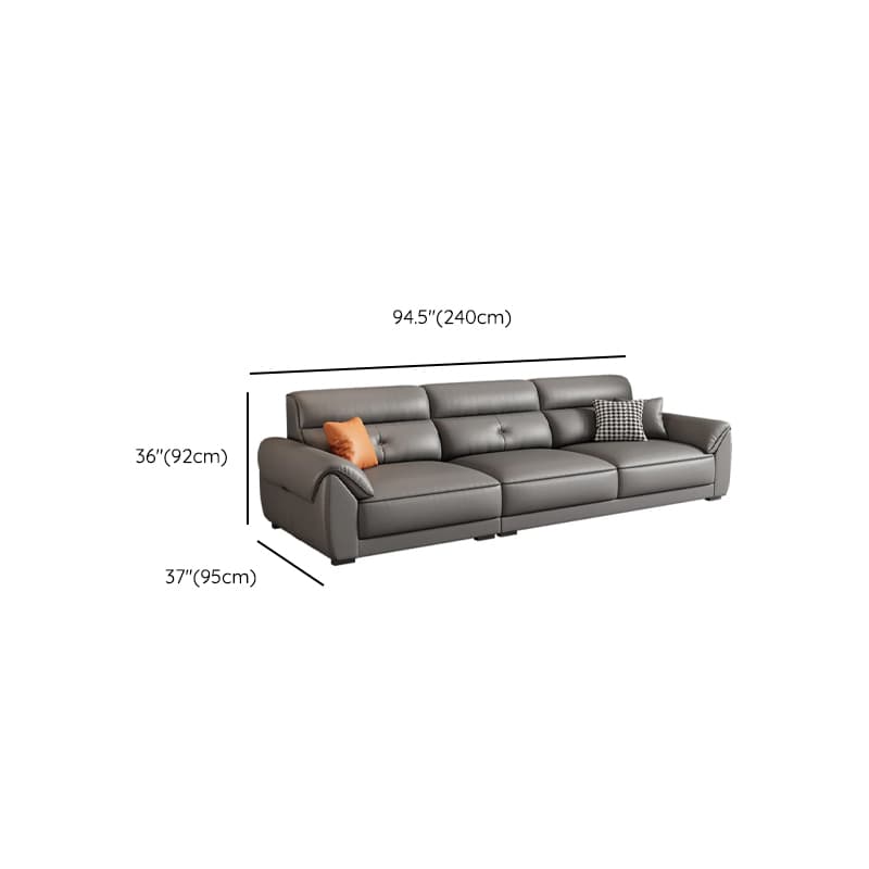Casual Straight Scratch-repellent Sofa in Dove Grey with Horizontal Orientation, Latex Seat Fill, and Flared Arm thumbnail 9