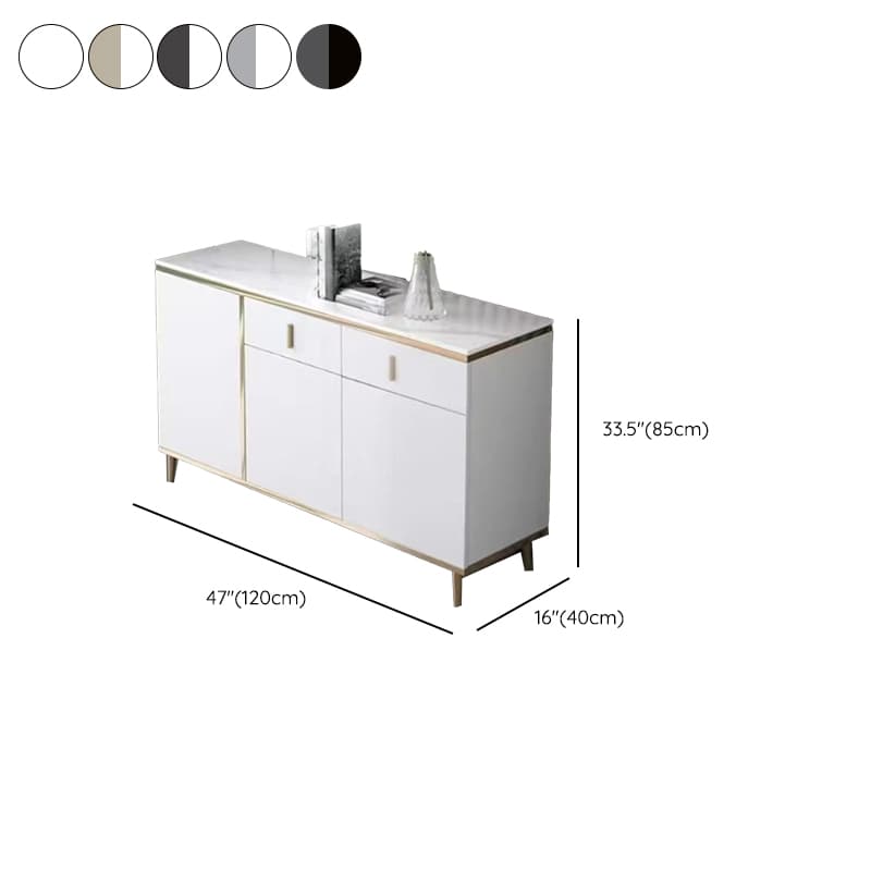 Art Deco Sideboard with 2 Drawers, Narrow/Standard Size, 3 Shelves, Sintered Stone Countertop, 4/3 Doors, Self-supporting thumbnail 10