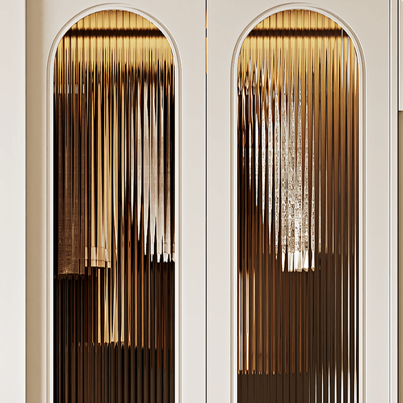 Chalk Composite Wood Cabinet Armoire with Soft Close Drawer, Specular Mirror, Soft Close Door, Interior Shelves, and Clothing Rod thumbnail 5