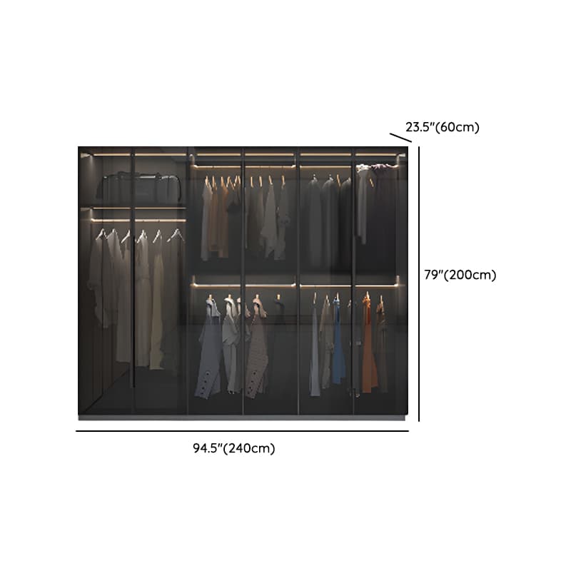 Midnight Black Unattached Lumber Armoire Cabinet with Soft Close Door, Interior Shelves, Clothing Rod and Soft Close Drawer thumbnail 12