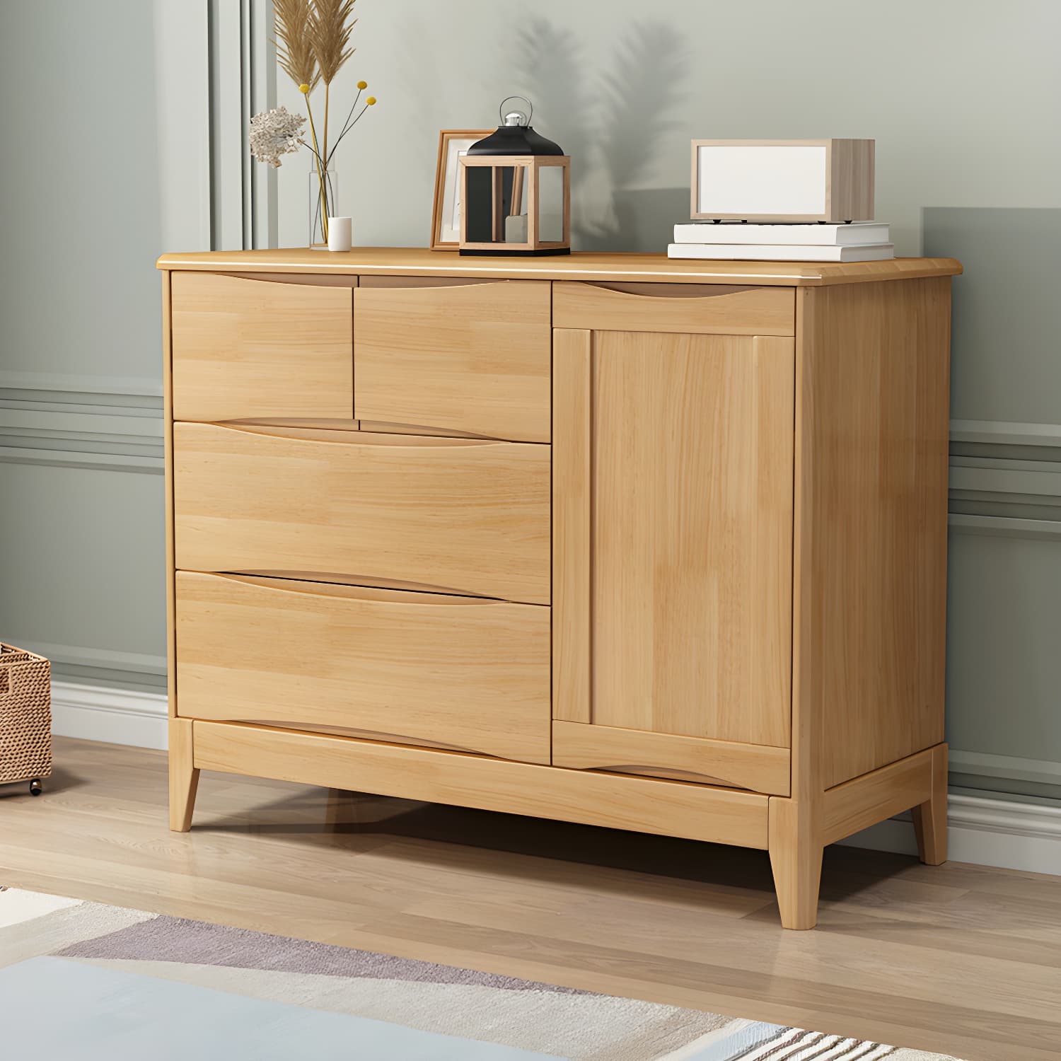 29.5"Tall 4 - Drawer Accent Cabinet, Wooden Rectangle Cabinet thumbnail 1