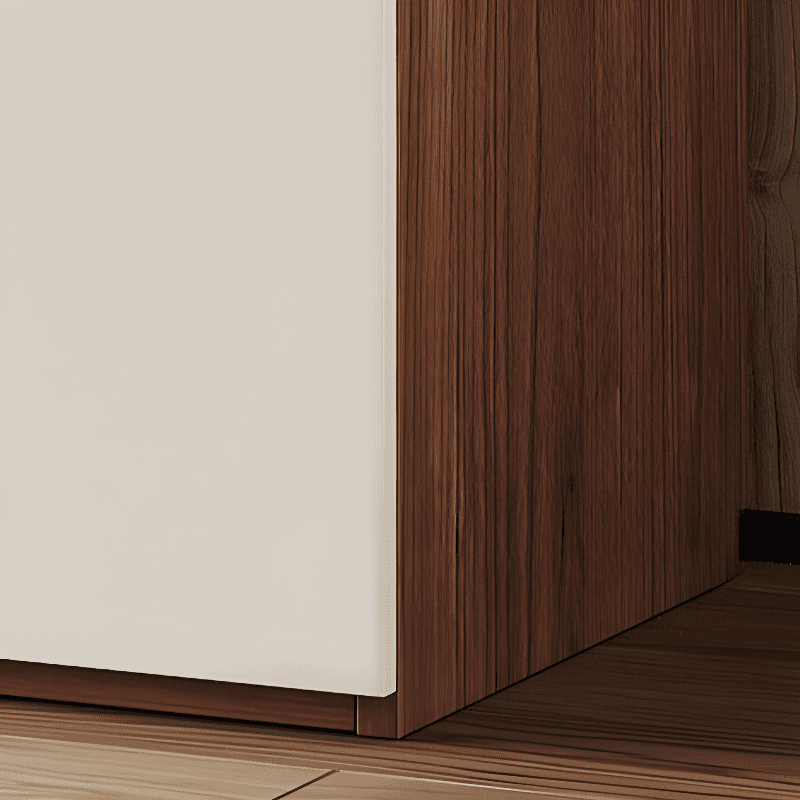 White Minimalist Manufactured Wood Wardrobe Closet with Soft Close Drawer, Soft Close Door, Interior Shelves, and Clothing Rod thumbnail 4