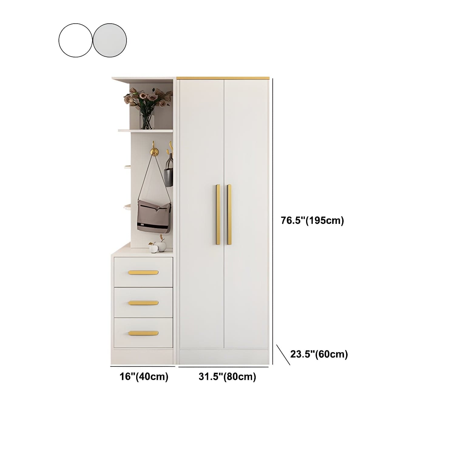 Contemporary Style Wardrobe Wooden Wardrobe Closet with Drawer thumbnail 27