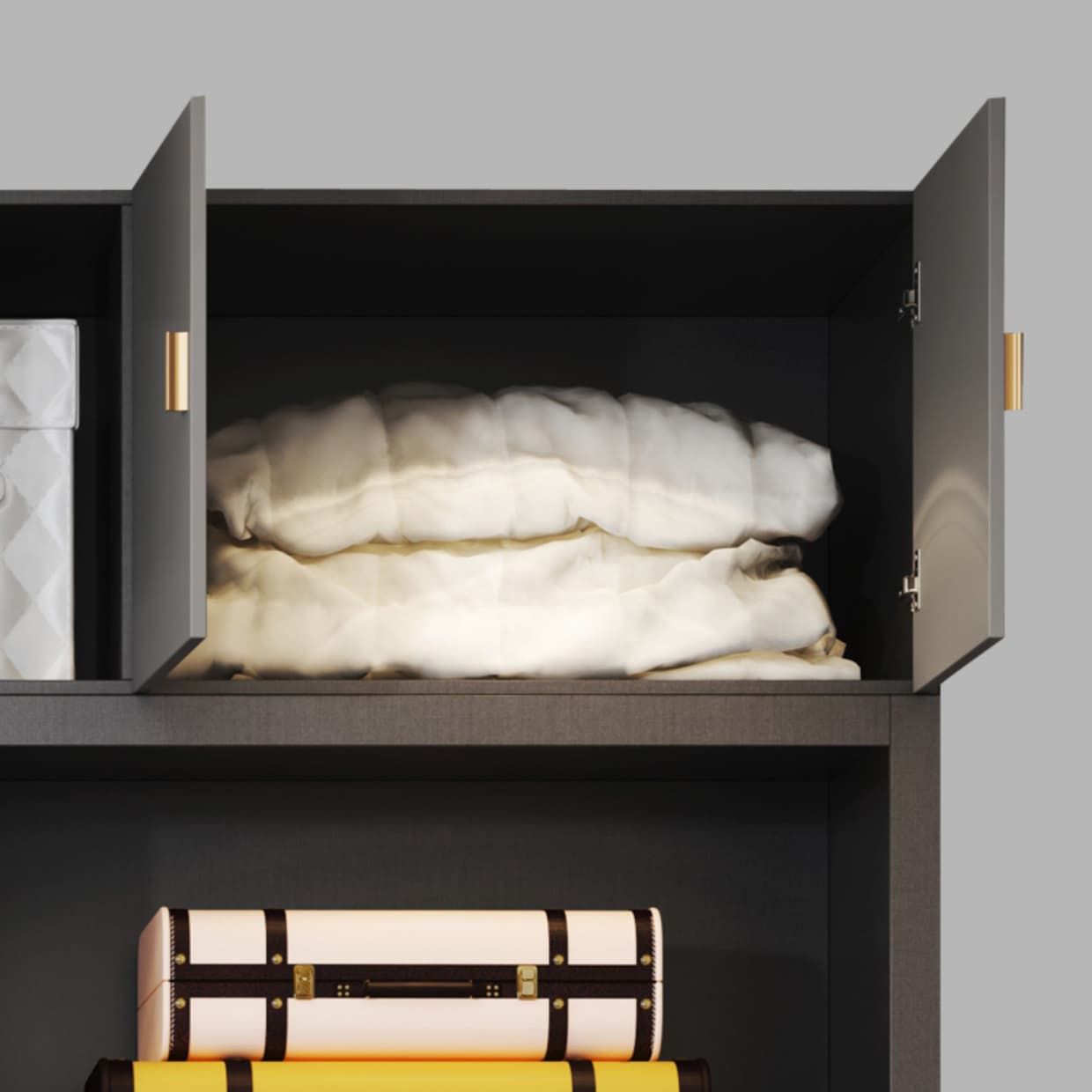 Modern Wood Freestanding Wardrobe Soft Close Drawer and Doors Wardrobe thumbnail 9