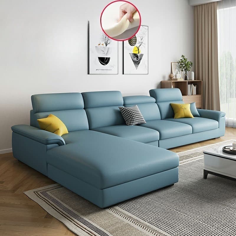 5-Seater Modish Left L-Shape Sofa Chaise with Natural Wood Frame thumbnail 15