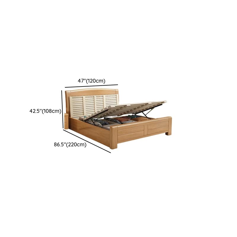 Natural Finish Solid Color Lumber Storage Bed/Pallet Bed Frame with 2 Storage Boxes, Bedroom thumbnail 11