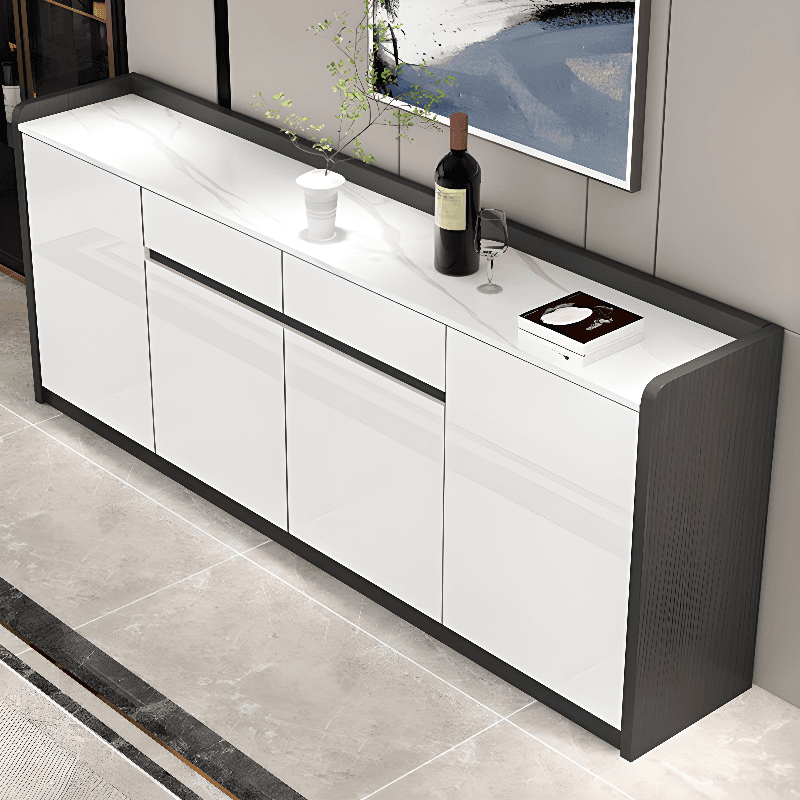 Minimalist Sintered Stone Buffet Table with 3 Drawers/Single Drawer, Closet, Standard/Wide/Narrow Size, Changeable Shelf, and 5 Doors/4 Doors/3 Doors thumbnail 10