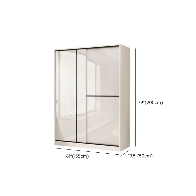 Chalk Modern Timber Self-supporting Wardrobe with Soft Close Door and Clothing Rod, Slipping Mechanism thumbnail 14
