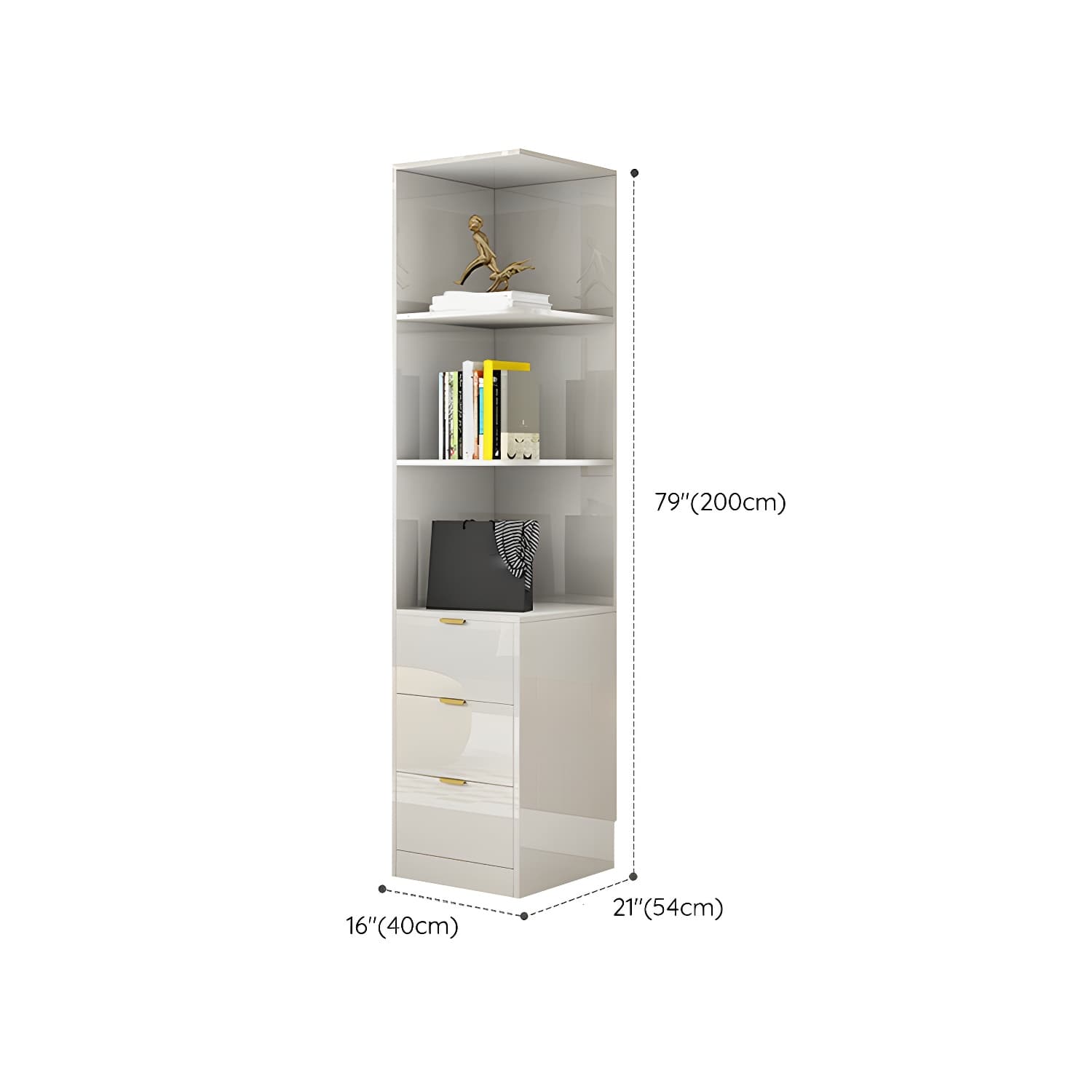 White Modern Style Wardrobe Cabinet Engineered Wood with Garment Rod thumbnail 34