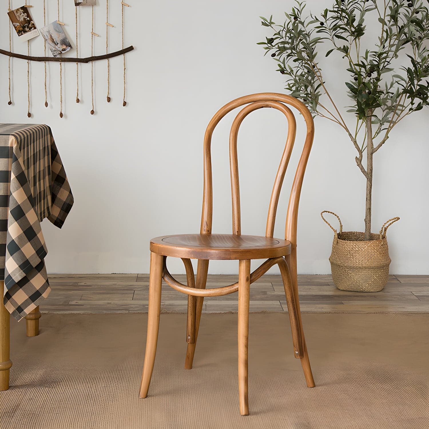 Modern Solid Beech Wood Chairs Kitchen Dining Windsor Back Side Chair Set thumbnail 4