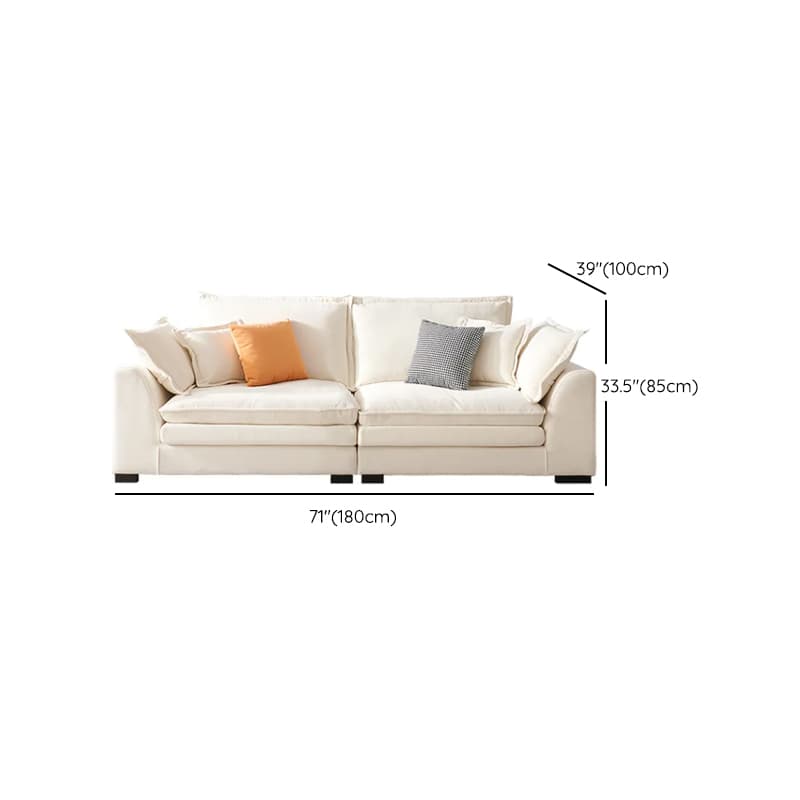 Minimalist Straight/L-Shape Horizontal/Right Sofa Couch /Sofa Chaise in Cream with Concealed Support thumbnail 16