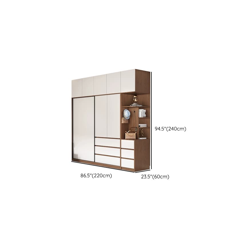 3-Door Scandinavian Soft-Close Drawers Wooden 3-Door Wardrobe Armoire 23.62 inch thumbnail 15