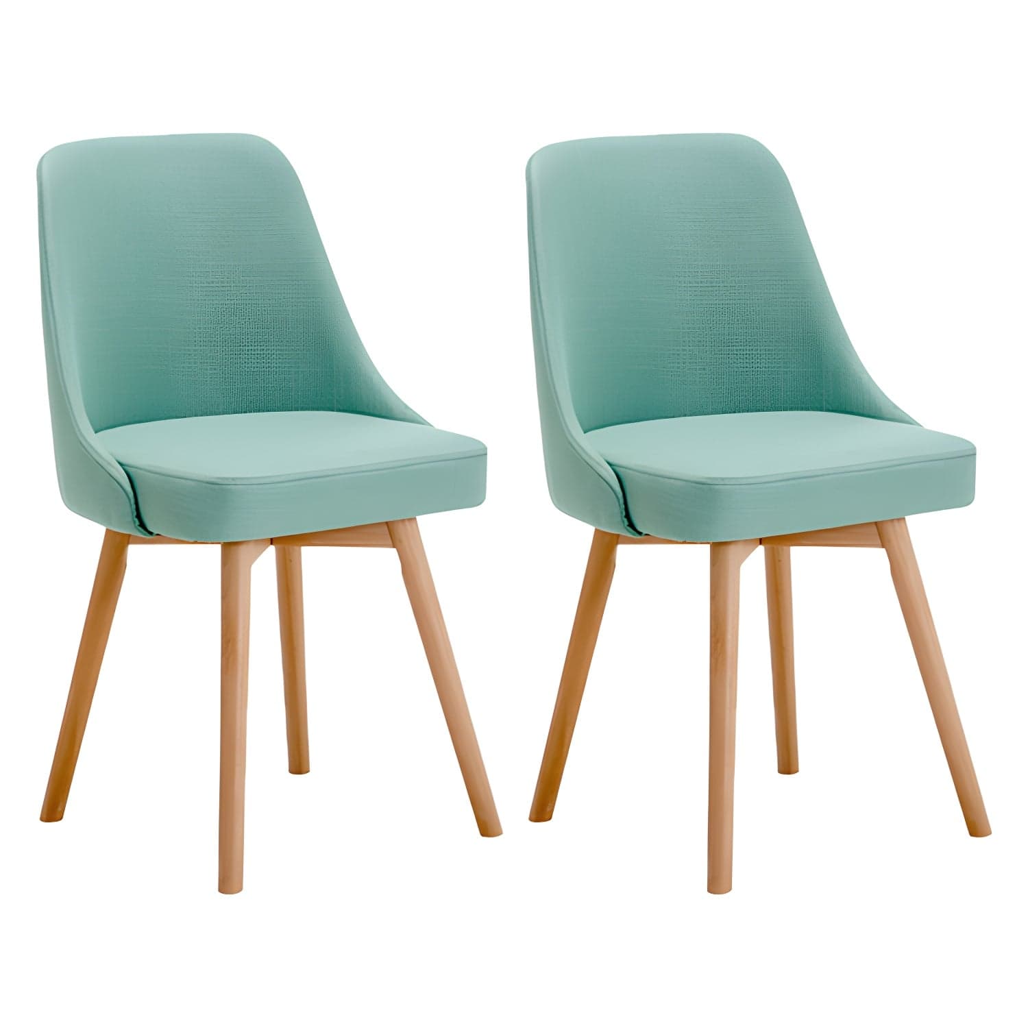 Upholstered Armless Dining Chairs Scandinavian Side Dining Chairs with Wood Legs thumbnail 7