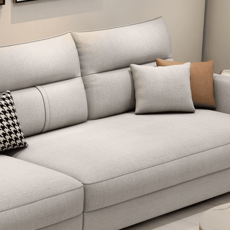 Standard Sofa/Single Sofa with Loose Back, Flannel Upholstery in Light Gray, Arm Included, 4/3 Pillows thumbnail 10