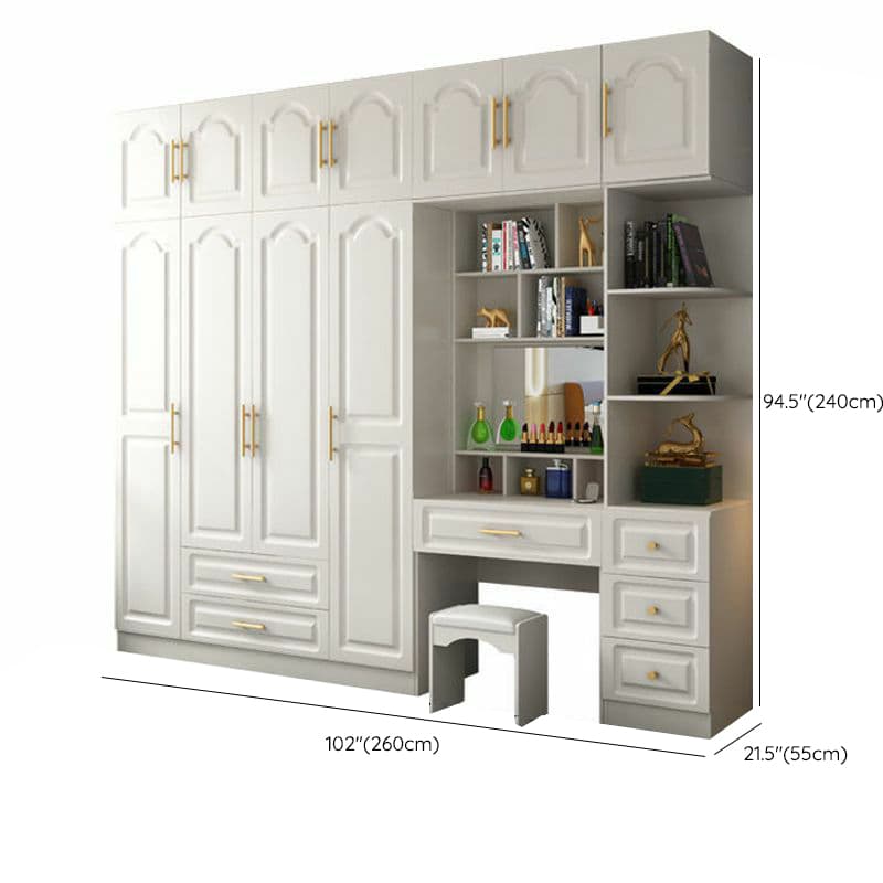 Contemporary Wood Chalk Wardrobe Closet with Interior Shelves&Clothing Rack&3-Drawer/6 Drawers/5-Drawer thumbnail 42