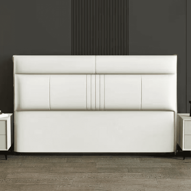 Trendy Panel Headboard in Natural Wood with No Distressing, Rectangle Shape for Queen/Full Bed, Featuring Sponge Upholstery and Standard Height thumbnail 1