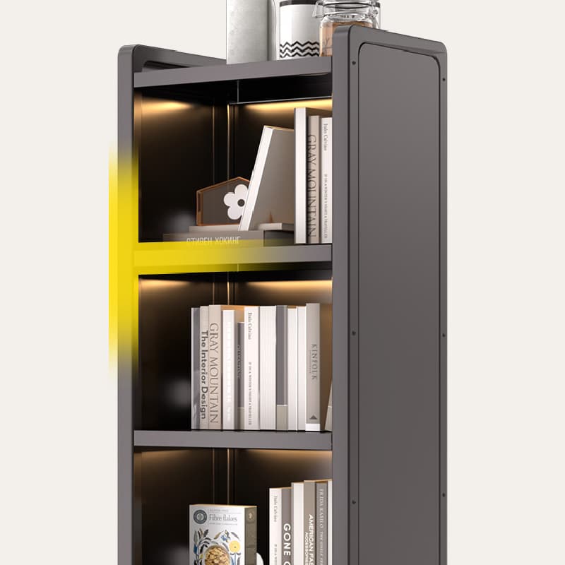 Damp-proof Scratch-immune Steel Accent Cabinet with Glazed Door and Grip Bars in Midnight Black/Chalk, Stain Resistant thumbnail 9