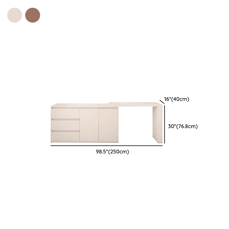 Modish Engineered Wood Large Makeup Vanity with 3 Drawers thumbnail 11