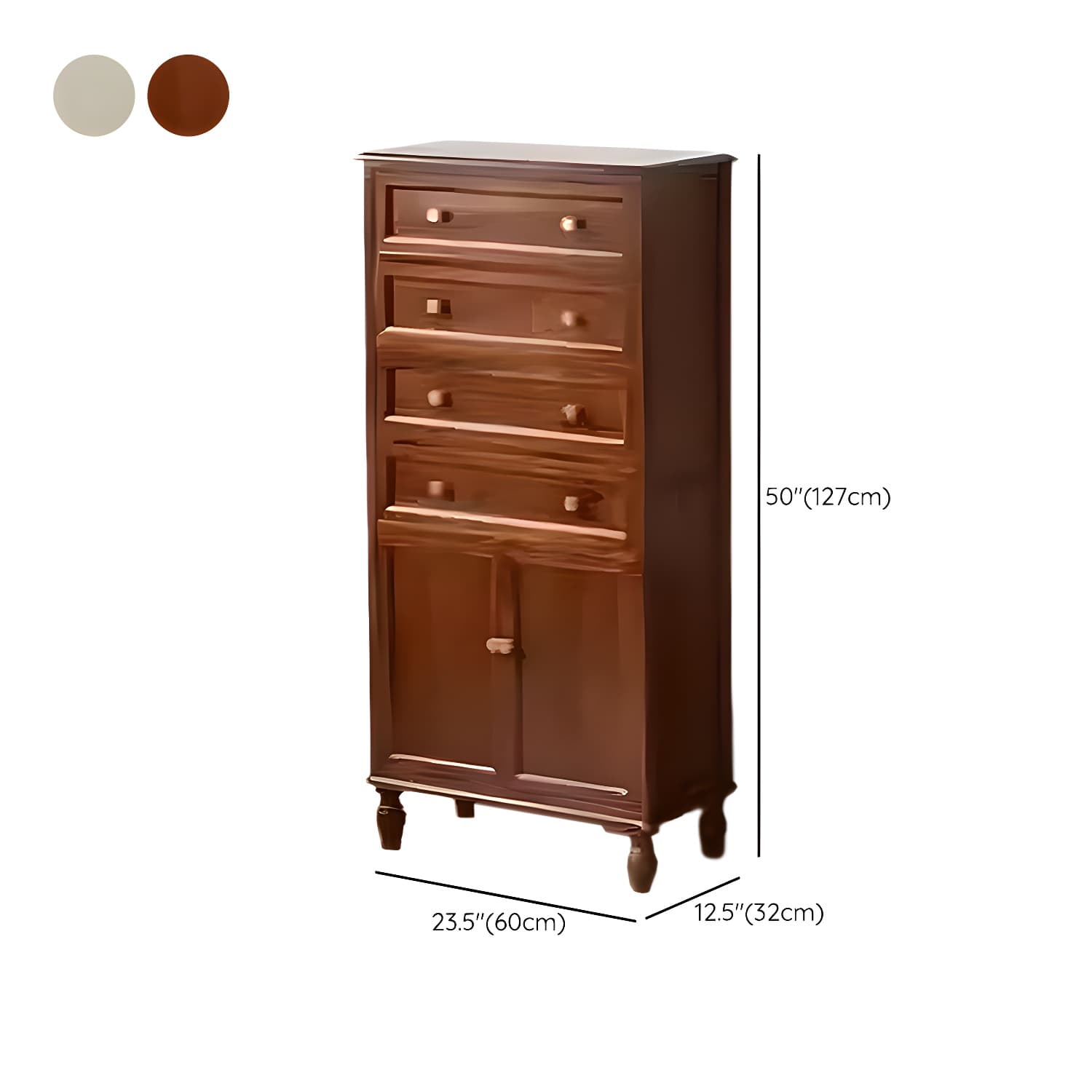 Mid-Century Modern Rectangular Wood Accent Cabinet with 1 Cabinet and Drawers thumbnail 23