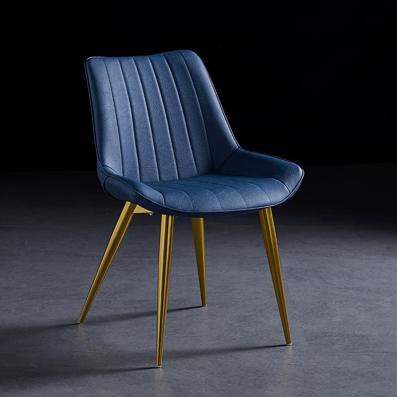 Outlined Faux Leather Upholstered Reliable Side Chair with Metal 4 Legs for Restaurant thumbnail 11