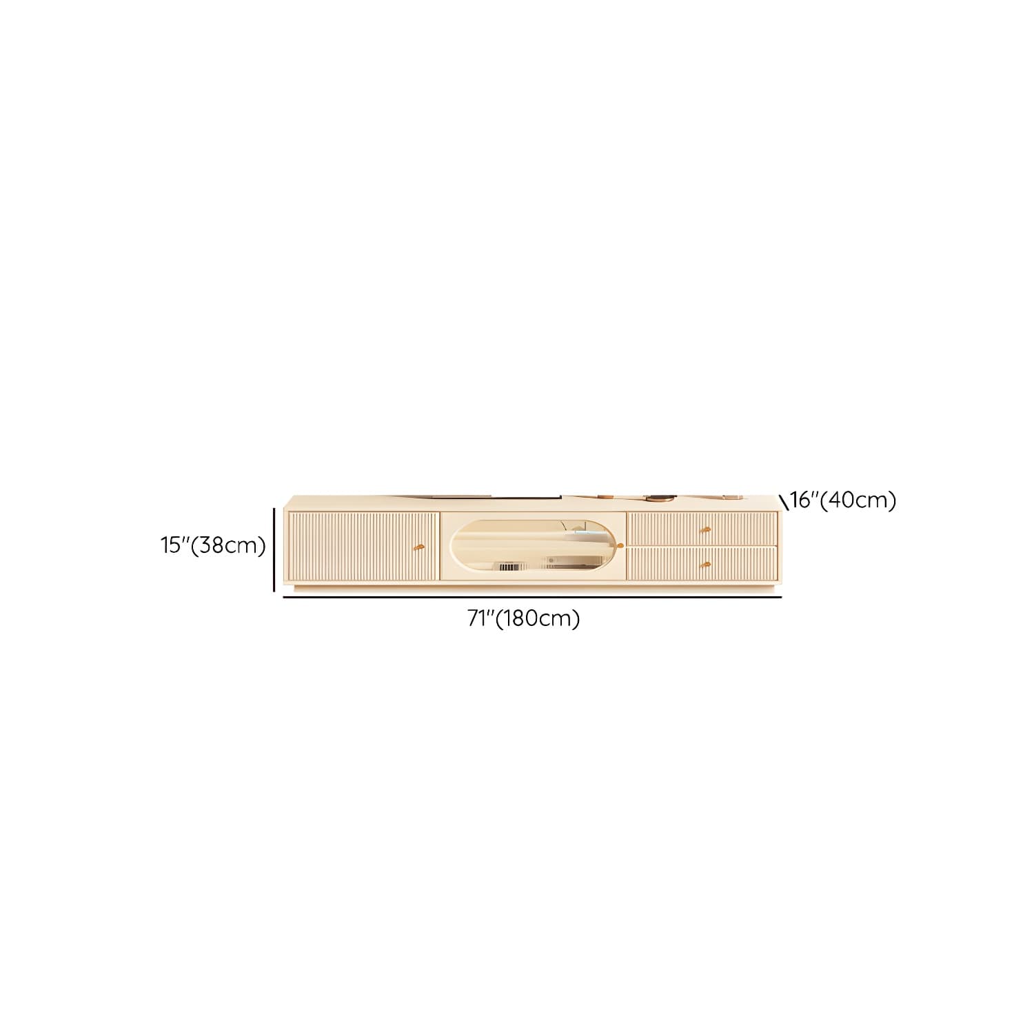 White Cable Management TV Console Modern Engineered Wood Media Console thumbnail 13