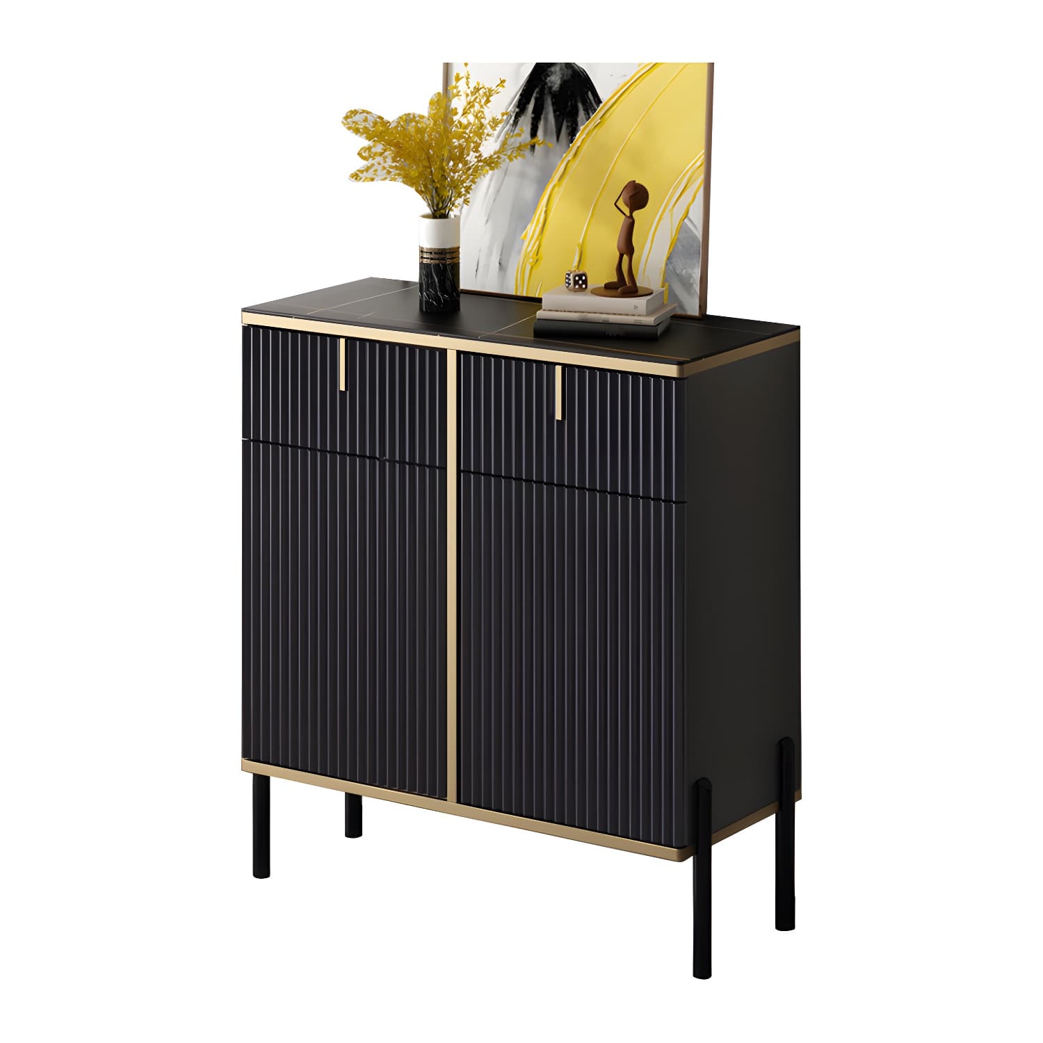 Artificial Wood Sideboard Glam Sideboard with Doors for Living Room